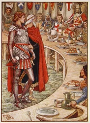 Sir Galahad wird an den Hof von König Artus gebracht, aus 